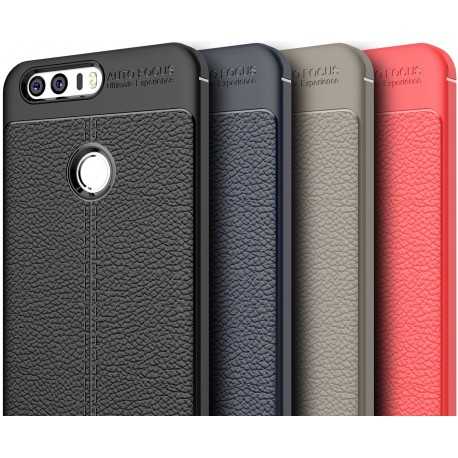 Honor 8 St&ouml;tt&aring;ligt & St&ouml;td&auml;mpande Skal LeatherBack-Honor 8-Shockproof.se