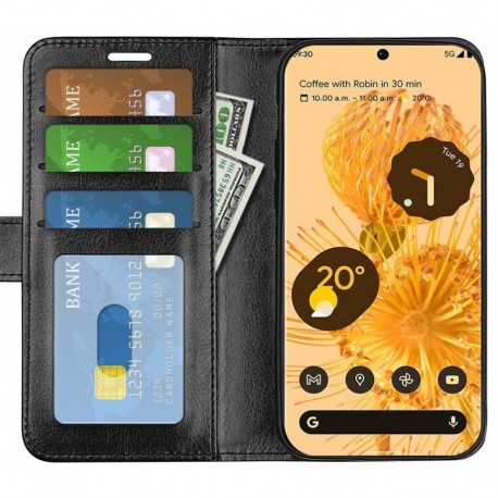 Google Pixel 8 Pl&aring;nboksfodral PU-L&auml;der 4-FACK-Google Pixel 8-Shockproof.se