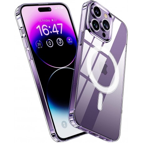 iPhone 14 Pro Transparent St&ouml;td&auml;mpande Skal MagSafe-Kompatibelt-iPhone 14 Pro-Shockproof.se