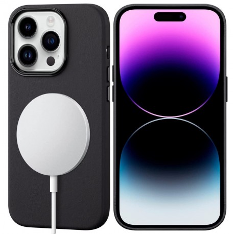 iPhone 15 Pro St&ouml;tt&aring;ligt Premium Magsafe Skal Veganl&auml;der Nordcell&trade;-iPhone 15 Pro-Shockproof.se