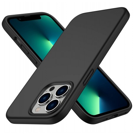 iPhone 15 Pro Max Gummibelagd Mattsvart Silikon Skal-iPhone 15 Pro Max-Shockproof.se