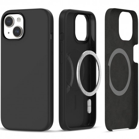 Gummibelagd Minimalistisk MagSafe Skal iPhone 15 - Svart-iPhone 15-Shockproof.se