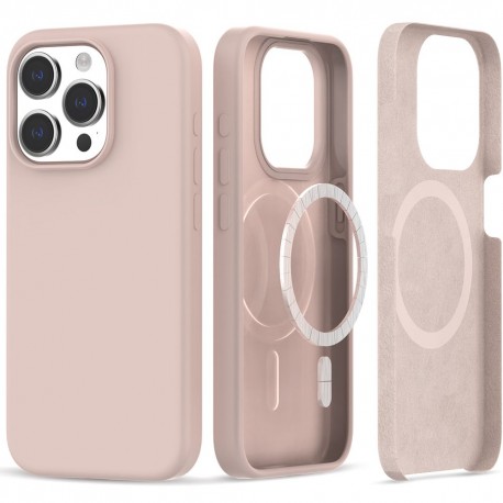 Gummibelagd Minimalistisk MagSafe Skal iPhone 15 Pro - Rosa-iPhone 15 Pro-Shockproof.se