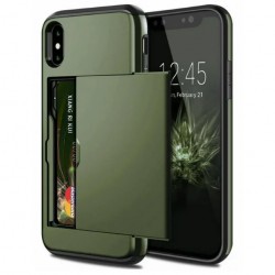 iPhone XS / X Stöttåligt Skal Kortfack StreetWise - Grön