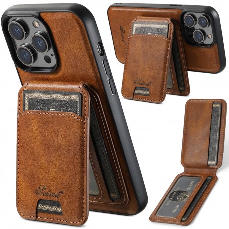 Suteni&trade; 2in1 Magsafe Skal med Korth&aring;llare iPhone 13 Pro - M&ouml;rkbrun-iPhone 13 Pro-Shockproof.se