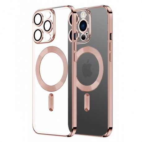 St&ouml;tt&aring;ligt MagSafe Kompatibelt Skal iPhone 15 Pro - Rosenguld-iPhone 15 Pro-Shockproof.se