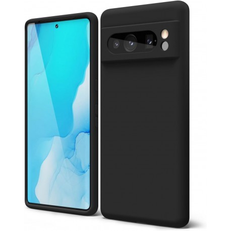 Google Pixel 8 Pro Gummibelagd Mattsvart Silikon Skal med Kameraskydd-Google Pixel 8 Pro-Shockproof.se