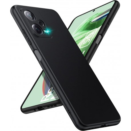 Xiaomi Redmi Note 12 5G Gummibelagd Mattsvart Silikon Skal-Xiaomi Redmi Note 12 5G-Shockproof.se