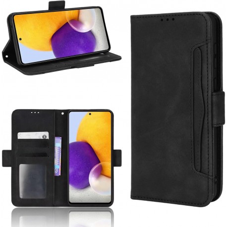 Xperia 5 V Pl&aring;nboksfodral PU-L&auml;der 6-FACK Winston V3 - Svart-Xperia 5 V-Shockproof.se