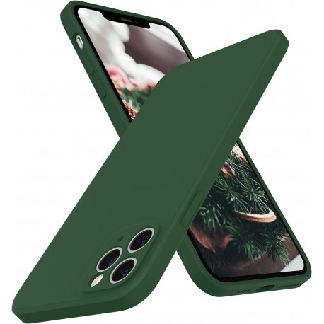 iPhone 11 Pro Gummibelagd Mattgr&ouml;nt Skal Kameraskydd Liquid - Gr&ouml;n-iPhone 11 Pro-Shockproof.se