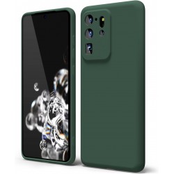 Samsung S21 Ultra Gummibelagd Mattgrönt Skal Liquid - Grön
