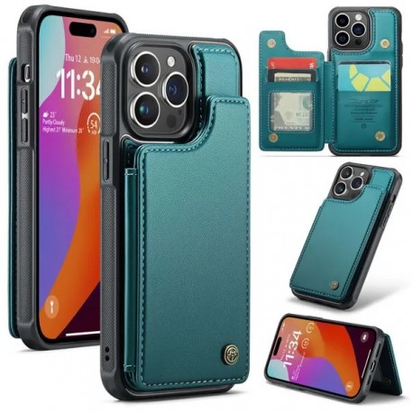 CaseMe St&ouml;tt&aring;ligt Skal Korth&aring;llare Stativ 4-Fack iPhone 15 Pro Gr&ouml;n-iPhone 15 Pro-Shockproof.se