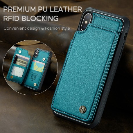 CaseMe St&ouml;tt&aring;ligt Skal Korth&aring;llare Stativ 4-Fack iPhone X / XS Gr&ouml;n-iPhone XS-Shockproof.se