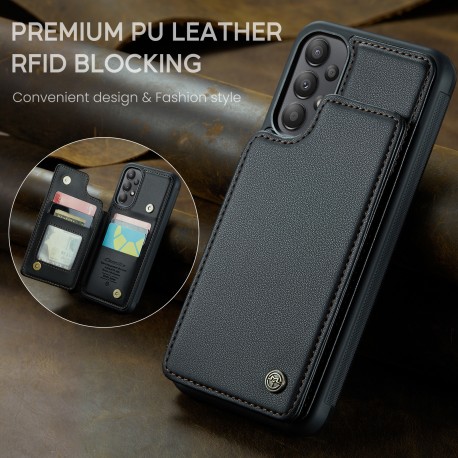 CaseMe St&ouml;tt&aring;ligt Skal Korth&aring;llare Stativ 4-Fack Samsung A13 4G Svart-Samsung A13 4G-Shockproof.se