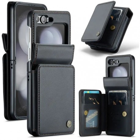 CaseMe St&ouml;tt&aring;ligt Skal Korth&aring;llare Stativ 4-Fack Samsung Z Flip 5 Svart-Samsung Galaxy Z Flip 5-Shockproof.se
