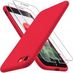 Gummibelagt Stilrent Skal 3in1 iPhone 7 / 8 / SE2 / SE3 - Röd