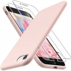 Gummibelagt Stilrent Skal 3in1 iPhone 7 / 8 / SE2 / SE3 - Rosa