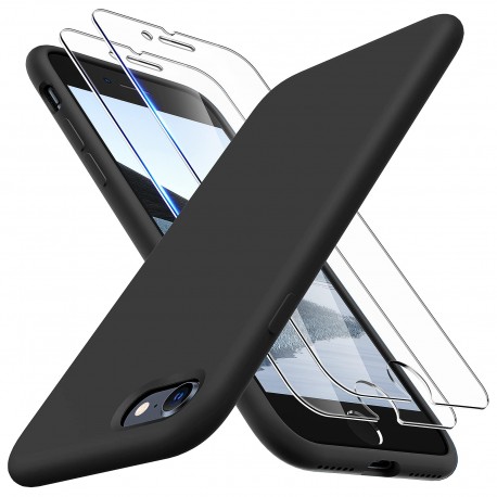 3in1 Gummibelagt Stilrent Skal iPhone 7 Plus / 8 Plus - Svart-iPhone 8 Plus-Shockproof.se