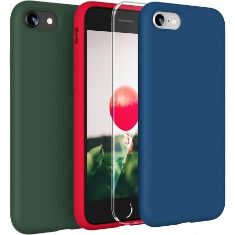 3in1 Gummibelagt Stilrent Skal iPhone 7 Plus / 8 Plus - Bl&aring;-iPhone 8 Plus-Shockproof.se