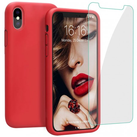 3in1 Gummibelagt Stilrent Skal iPhone X / XS - R&ouml;d-iPhone XS-Shockproof.se