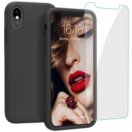 3in1 Gummibelagt Stilrent Skal iPhone XS Max - Svart-iPhone XS Max-Shockproof.se