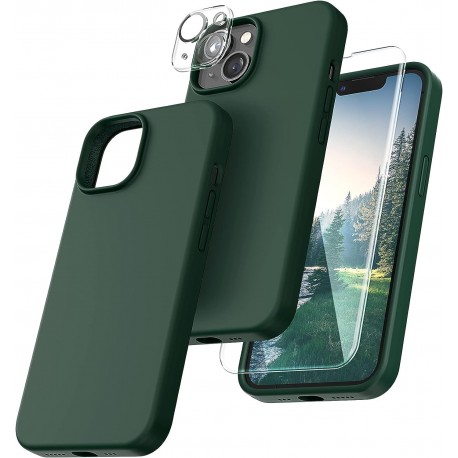 3in1 Gummibelagt Stilrent Skal iPhone 15 - Gr&ouml;n-iPhone 15-Shockproof.se
