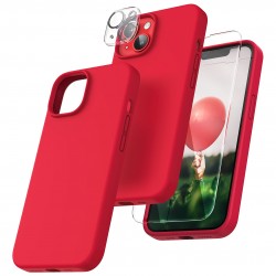 Gummibelagt Stilrent Skal 3in1 iPhone 14 Plus - Röd