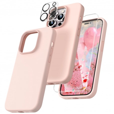 3in1 Gummibelagt Stilrent Skal iPhone 14 Pro - Rosa-iPhone 14 Pro-Shockproof.se