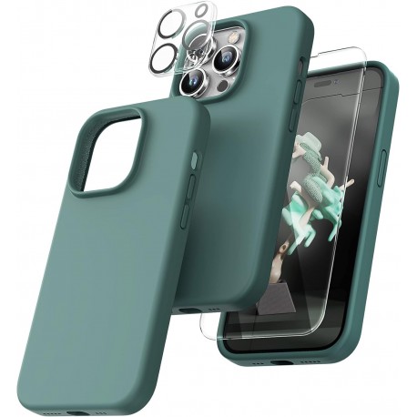 3in1 Gummibelagt Stilrent Skal iPhone 14 Pro - Gr&ouml;n-iPhone 14 Pro-Shockproof.se