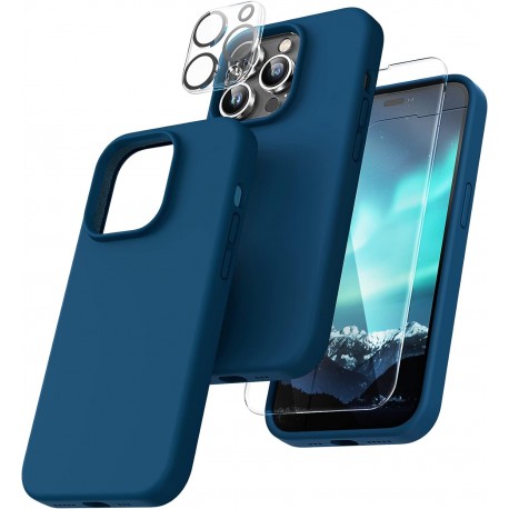 3in1 Gummibelagt Stilrent Skal iPhone 15 Pro - Bl&aring;-iPhone 15 Pro-Shockproof.se