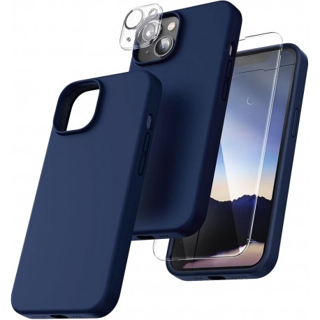 3in1 Gummibelagt Stilrent Skal iPhone 15 Plus - Bl&aring;-iPhone 15 Plus-Shockproof.se