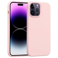 Gummibelagt Stöttåligt Skal iPhone 14 Pro - Rosa