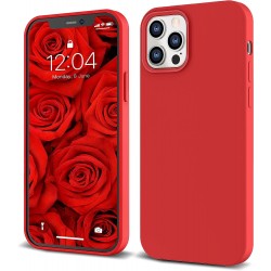 Gummibelagt Stöttåligt Skal iPhone 12 / 12 Pro - Röd
