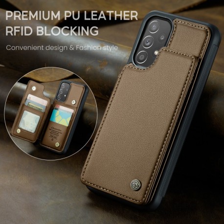 CaseMe St&ouml;tt&aring;ligt Skal Korth&aring;llare Stativ 4-Fack Samsung A53 5G Brun-Samsung A53 5G-Shockproof.se