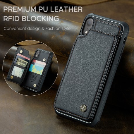 CaseMe St&ouml;tt&aring;ligt Skal Korth&aring;llare Stativ 4-Fack iPhone XR Svart-iPhone XR-Shockproof.se