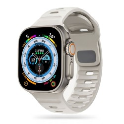 Apple Watch 42/44/45/49mm Slitstarkt Armband Titan's Grip - Ljusgrå