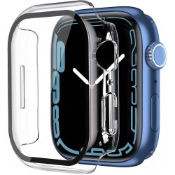 2in1 Stötdämpande Skal 9H Härdat Glas Apple Watch 45mm - Transparent