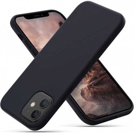 iPhone 12 Pro Max Gummibelagd Mattsvart Silikon Skal-iPhone 12 Pro Max-Shockproof.se