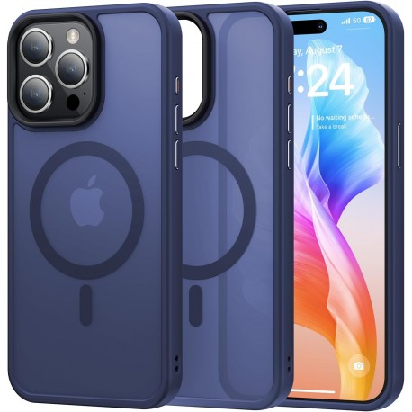 iPhone 14 Pro St&ouml;td&auml;mpande Skal MagSafe-Kompatibelt V2 - Bl&aring;-iPhone 14 Pro-Shockproof.se