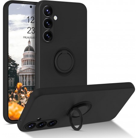 Samsung S24 St&ouml;tt&aring;ligt Skal med Ringh&aring;llare CamShield - Svart-Samsung S24-Shockproof.se