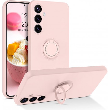 Samsung S24 Plus St&ouml;tt&aring;ligt Skal med Ringh&aring;llare CamShield - Rosa-Samsung S24 Plus-Shockproof.se