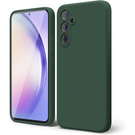 Samsung S24 Plus Gummibelagd Mattgr&ouml;nt Skal Kameraskydd Liquid - Gr&ouml;n-Samsung S24 Plus-Shockproof.se