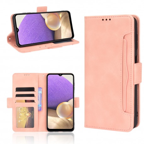 Samsung S24 Pl&aring;nboksfodral PU-L&auml;der 6-FACK Winston V3 - Rosenguld-Samsung S24-Shockproof.se