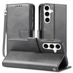 Plånboksfodral Konstskinn 4-FACK Samsung S24 - Svart