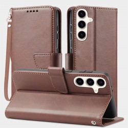 Plånboksfodral Konstskinn 4-FACK Samsung S24 Plus - Brun