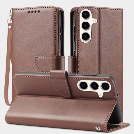 Pl&aring;nboksfodral Konstskinn 4-FACK Samsung S24 - Brun-Samsung S24-Shockproof.se