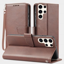 Plånboksfodral Konstskinn 4-FACK Samsung S24 Ultra - Brun