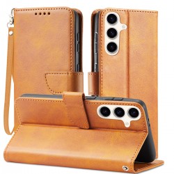 Plånboksfodral Konstskinn 4-FACK Samsung S24 - Ljusbrun