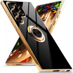 Samsung S24 Ultra Elegant & Stöttåligt Skal med Ringhållare Flawless - Svart