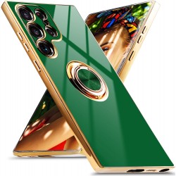Samsung S24 Ultra Elegant & Stöttåligt Skal med Ringhållare Flawless - Mörkgrön